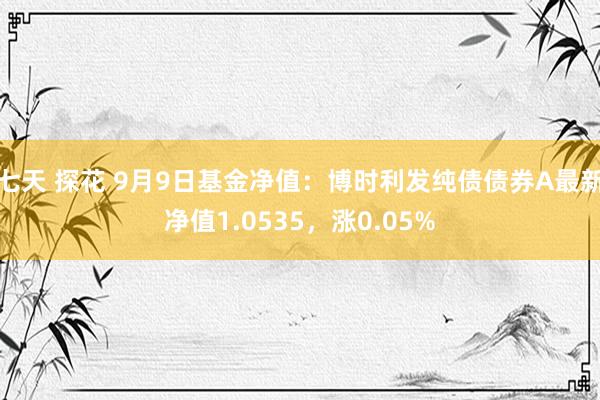 七天 探花 9月9日基金净值：博时利发纯债债券A最新净值1.0535，涨0.05%