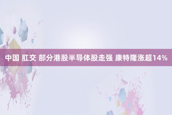 中国 肛交 部分港股半导体股走强 康特隆涨超14%