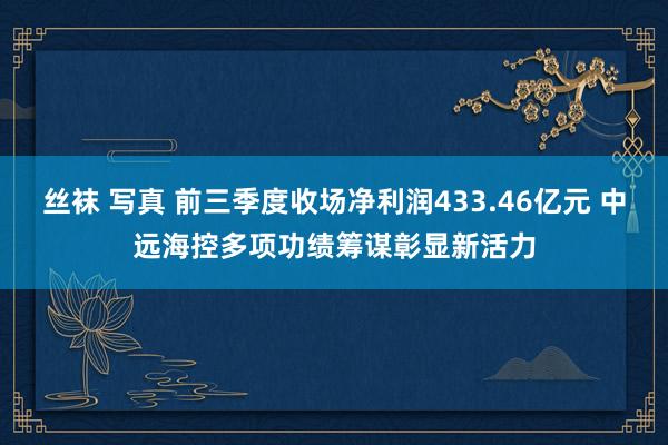 丝袜 写真 前三季度收场净利润433.46亿元 中远海控多项功绩筹谋彰显新活力