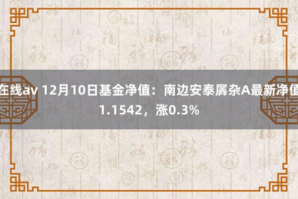 在线av 12月10日基金净值：南边安泰羼杂A最新净值1.1542，涨0.3%