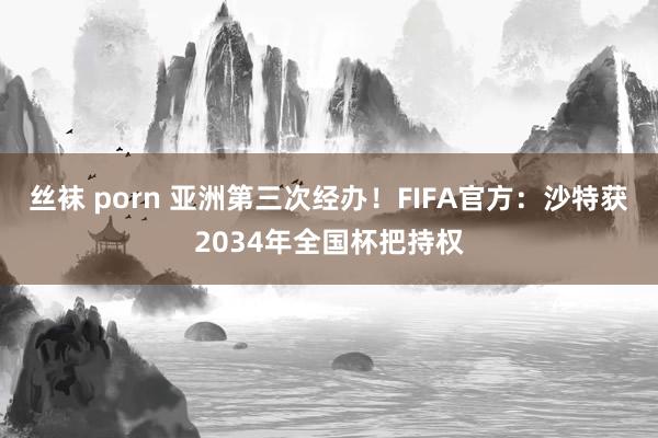 丝袜 porn 亚洲第三次经办！FIFA官方：沙特获2034年全国杯把持权