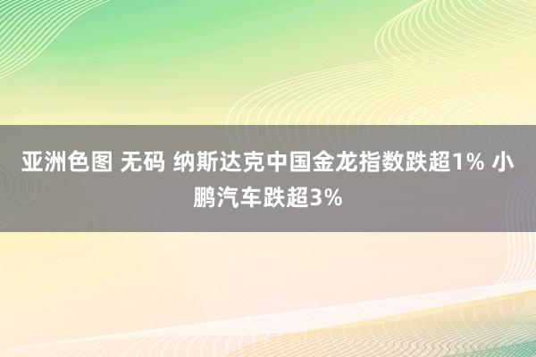 亚洲色图 无码 纳斯达克中国金龙指数跌超1% 小鹏汽车跌超3%