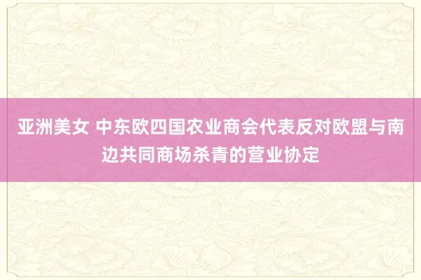 亚洲美女 中东欧四国农业商会代表反对欧盟与南边共同商场杀青的营业协定