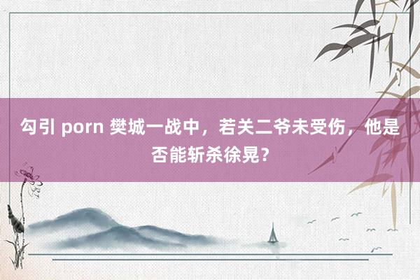 勾引 porn 樊城一战中，若关二爷未受伤，他是否能斩杀徐晃？