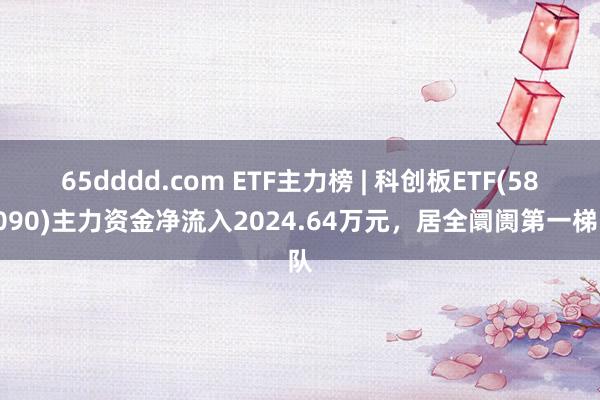 65dddd.com ETF主力榜 | 科创板ETF(588090)主力资金净流入2024.64万元，居全阛阓第一梯队