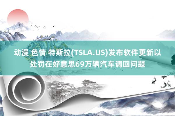 动漫 色情 特斯拉(TSLA.US)发布软件更新以处罚在好意思69万辆汽车调回问题