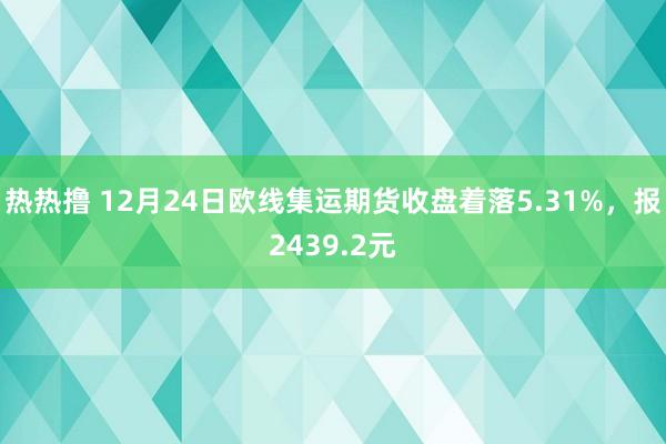 热热撸 12月24日欧线集运期货收盘着落5.31%，报2439.2元