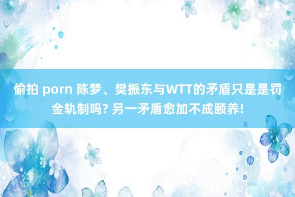 偷拍 porn 陈梦、樊振东与WTT的矛盾只是是罚金轨制吗? 另一矛盾愈加不成颐养!