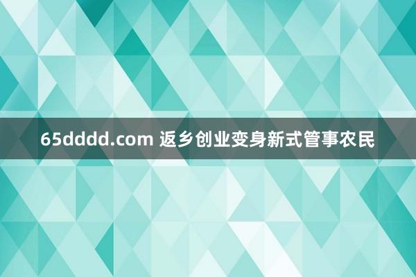 65dddd.com 返乡创业变身新式管事农民