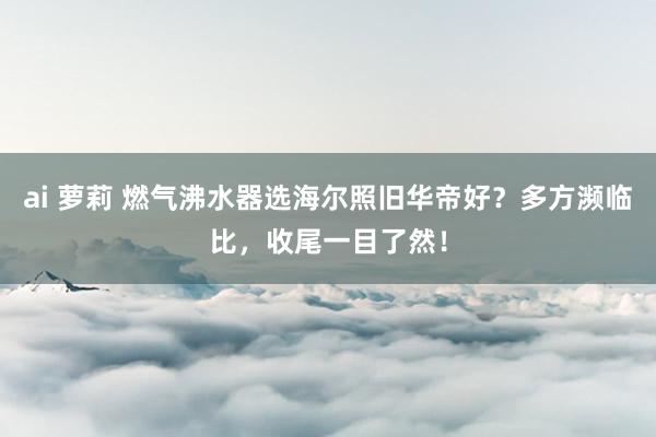 ai 萝莉 燃气沸水器选海尔照旧华帝好？多方濒临比，收尾一目