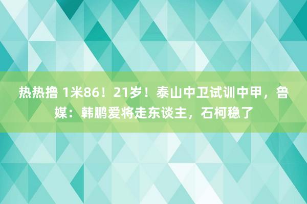 热热撸 1米86！21岁！泰山中卫试训中甲，鲁媒：韩鹏爱将走东谈主，石柯稳了