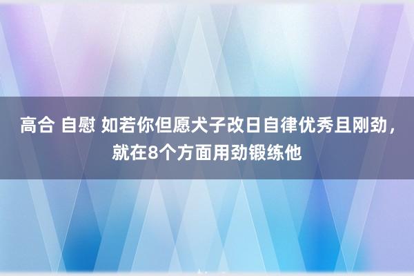 高合 自慰 如若你但愿犬子改日自律优秀且刚劲，就在8个方面用劲锻练他