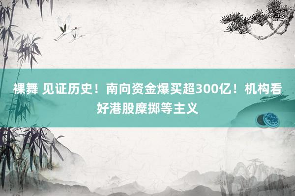 裸舞 见证历史！南向资金爆买超300亿！机构看好港股糜掷等主